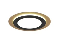 LED Deckenleuchte MORGAN mit Fernbedienung hell & dimmbar, Schwarz Gold Ø 45cm