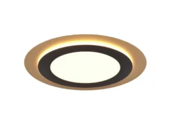 LED Deckenleuchte MORGAN mit Fernbedienung hell & dimmbar, Schwarz Gold Ø 45cm