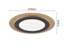 LED Deckenleuchte MORGAN mit Fernbedienung hell & dimmbar, Schwarz Gold Ø 45cm