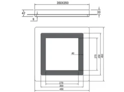 LED Deckenleuchte MORGAN mit Fernbedienung hell & dimmbar, Silber Quadrat 45cm