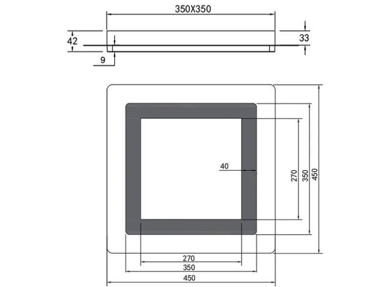 LED Deckenleuchte MORGAN mit Fernbedienung hell & dimmbar, Silber Quadrat 45cm