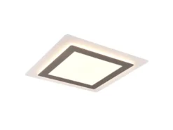 LED Deckenleuchte MORGAN mit Fernbedienung hell & dimmbar, Silber Quadrat 45cm