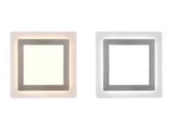 LED Deckenleuchte MORGAN mit Fernbedienung hell & dimmbar, Silber Quadrat 45cm