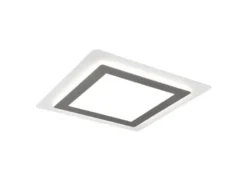 LED Deckenleuchte MORGAN mit Fernbedienung hell & dimmbar, Silber Quadrat 45cm