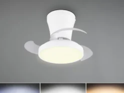 LED Deckenleuchte MOSS mit Ventilator und Fernbedienung Ø 22cm - max. 41cm