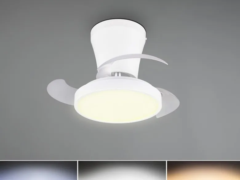 LED Deckenleuchte MOSS mit Ventilator und Fernbedienung Ø 22cm - max. 41cm