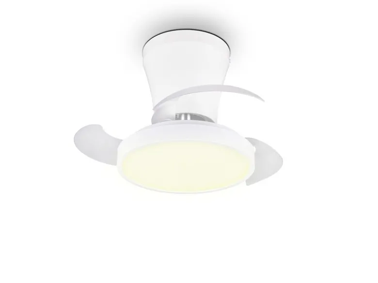LED Deckenleuchte MOSS mit Ventilator und Fernbedienung Ø 22cm - max. 41cm
