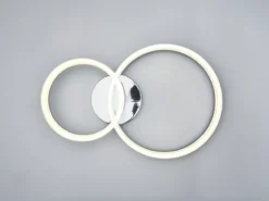 LED Deckenleuchte MOVA 2 Ringe Chrom Silber, Neutralweiß 4000K, Breite 51cm