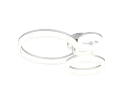 LED Deckenleuchte MOVA 3 Ringe Chrom Silber, Neutralweiß 4000K, Breite 51cm