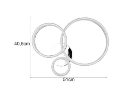LED Deckenleuchte MOVA 3 Ringe Chrom Silber, Neutralweiß 4000K, Breite 51cm