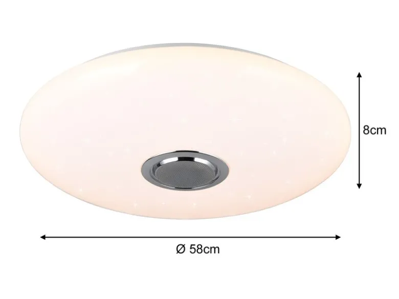 LED Deckenleuchte MUSICA mit Lautsprecher Farbwechsel & Fernbedienung, Ø 58cm