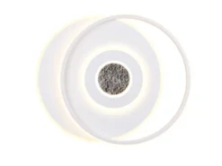 LED Deckenleuchte NAZAR Metall in Weiß, flach, dimmbar über Schalter B 49cm
