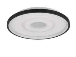 LED Deckenleuchte NAZAR Schwarz Weiß, flach, dimmbar über Schalter Ø 40cm