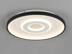 LED Deckenleuchte NAZAR Schwarz Weiß, flach, dimmbar über Schalter Ø 40cm