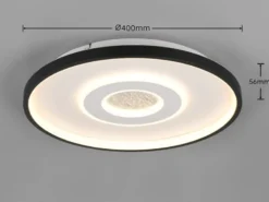 LED Deckenleuchte NAZAR Schwarz Weiß, flach, dimmbar über Schalter Ø 40cm