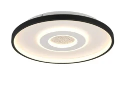 LED Deckenleuchte NAZAR Schwarz Weiß, flach, dimmbar über Schalter Ø 40cm