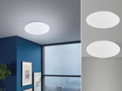 LED Deckenleuchten 2er SET flach, dimmbar über Lichtschalter, Ø 39,5cm