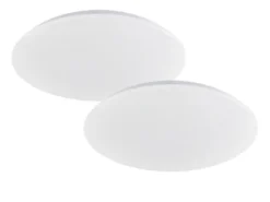 LED Deckenleuchten 2er SET flach, dimmbar über Lichtschalter, Ø 39,5cm