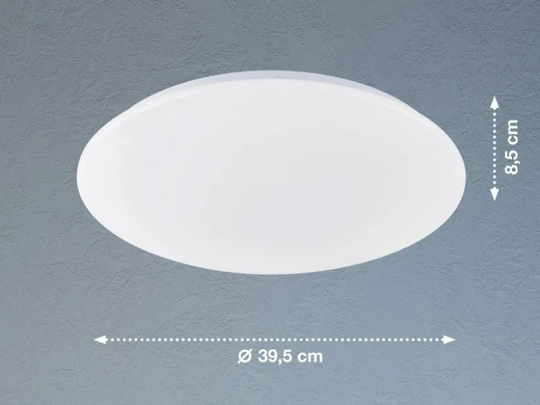 LED Deckenleuchten 2er SET flach, dimmbar über Lichtschalter, Ø 39,5cm