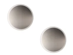 LED Deckenleuchten - 2er SET für Wand & Decke, Spiegel Design in Silber, Ø 50cm