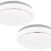 LED Deckenleuchten flach 2er SET runde Deckenlichter Weiß, Ø 38cm