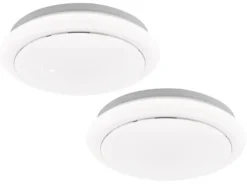 LED Deckenleuchten flach 2er SET runde Deckenlichter Weiß, Ø 38cm