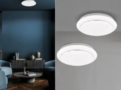 LED Deckenleuchten flach 2er SET runde Deckenlichter Weiß, Ø 38cm