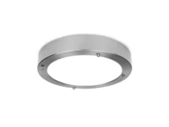 LED Deckenleuchten im 2er SET fürs Bad aus gebürstetem Stahl & Glas, Ø 28 cm