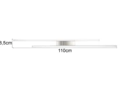 LED Deckenleuchte ODIO flach Silberfarbig, Breite 110cm