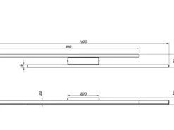 LED Deckenleuchte ODIO flach Silberfarbig, Breite 110cm