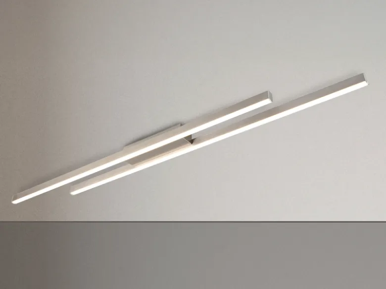 LED Deckenleuchte ODIO flach Silberfarbig, Breite 110cm
