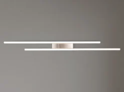 LED Deckenleuchte ODIO flach Silberfarbig, Breite 110cm