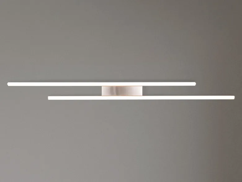 LED Deckenleuchte ODIO flach Silberfarbig, Breite 110cm