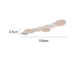 LED Deckenleuchte OVELA Grau Braun mit Fernbedienung & 3 Lichtfarben, B:100cm