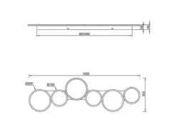 LED Deckenleuchte OVELA Grau Braun mit Fernbedienung & 3 Lichtfarben, B:100cm