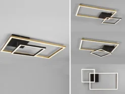 LED Deckenleuchte PADELLA Messing matt dimmbar Warmweiß, Breite 63cm