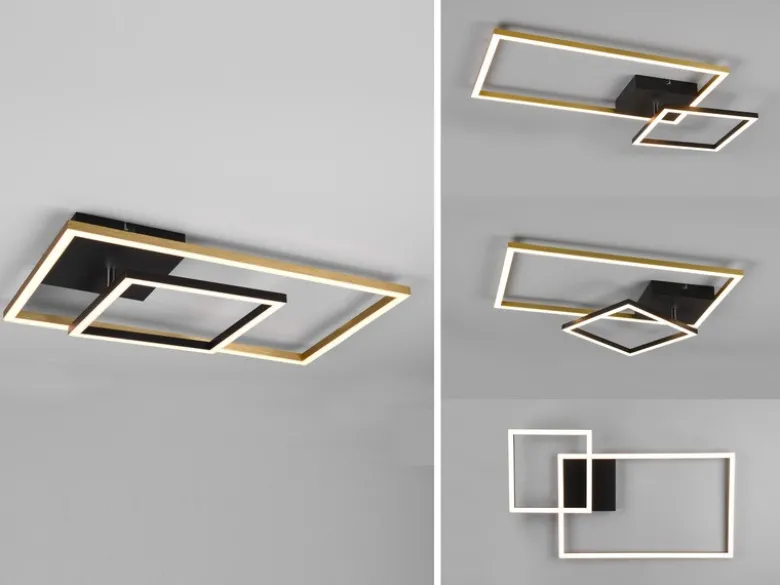 LED Deckenleuchte PADELLA Messing matt dimmbar Warmweiß, Breite 63cm