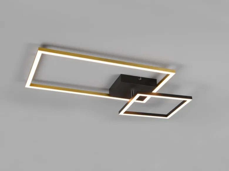 LED Deckenleuchte PADELLA Messing matt dimmbar Warmweiß, Breite 63cm