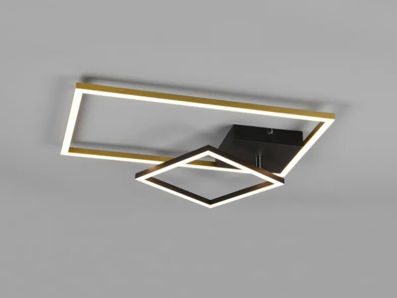LED Deckenleuchte PADELLA Messing matt dimmbar Warmweiß, Breite 63cm