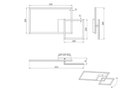 LED Deckenleuchte PADELLA Schwarz dimmbar Warmweiß, Breite 63cm