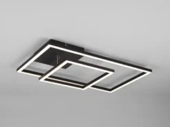 LED Deckenleuchte PADELLA Schwarz dimmbar Warmweiß, Breite 63cm