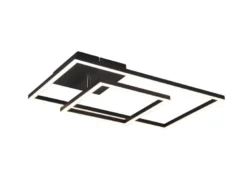 LED Deckenleuchte PADELLA Schwarz dimmbar Warmweiß, Breite 63cm