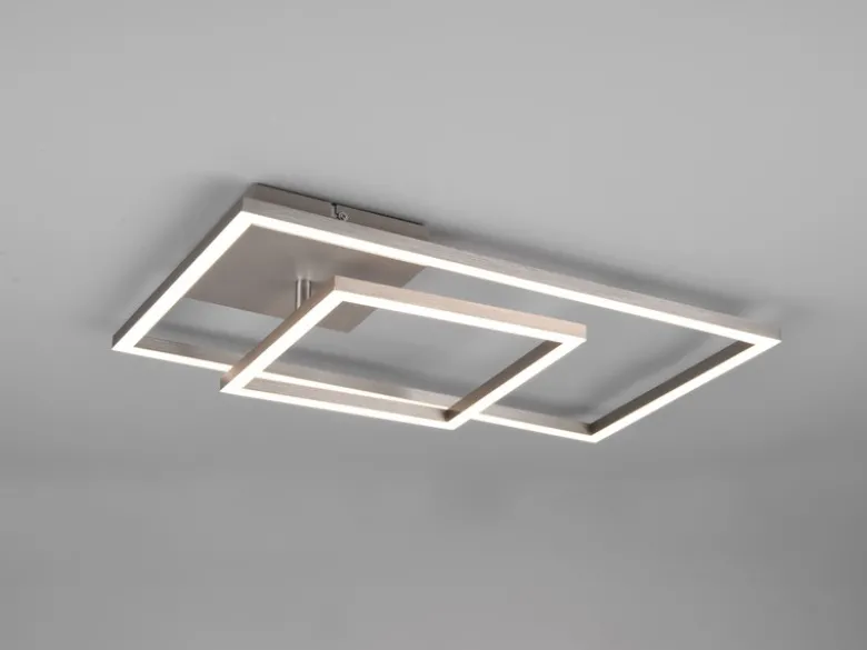 LED Deckenleuchte PADELLA Silber dimmbar Neutralweiß, Breite 63cm