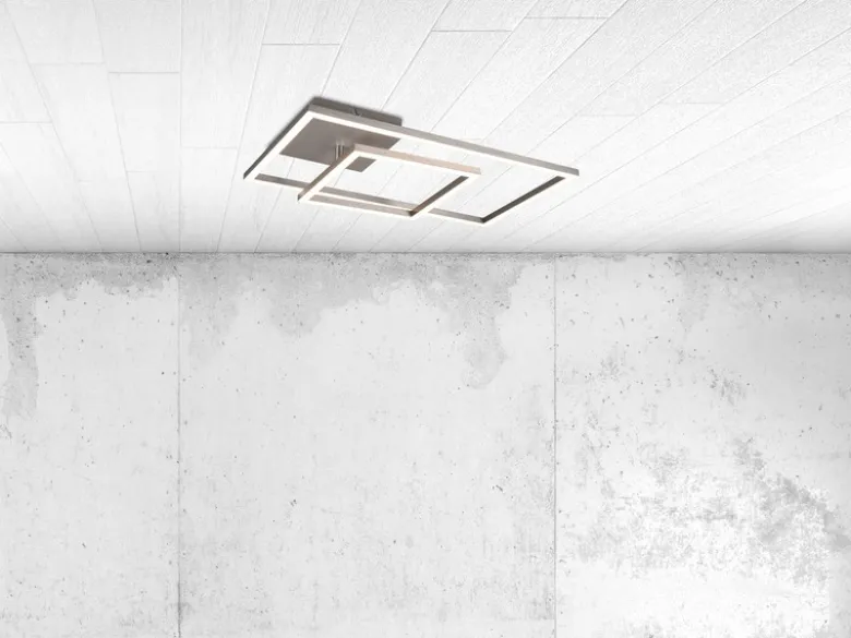 LED Deckenleuchte PADELLA Silber dimmbar Neutralweiß, Breite 63cm