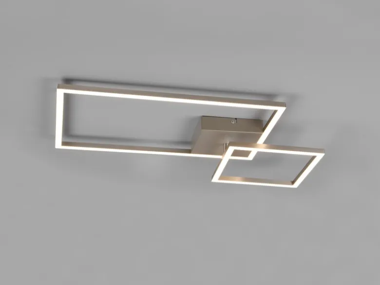 LED Deckenleuchte PADELLA Silber dimmbar Neutralweiß, Breite 63cm