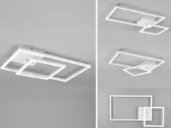 LED Deckenleuchte PADELLA Weiß dimmbar Warmweiß, Breite 63cm