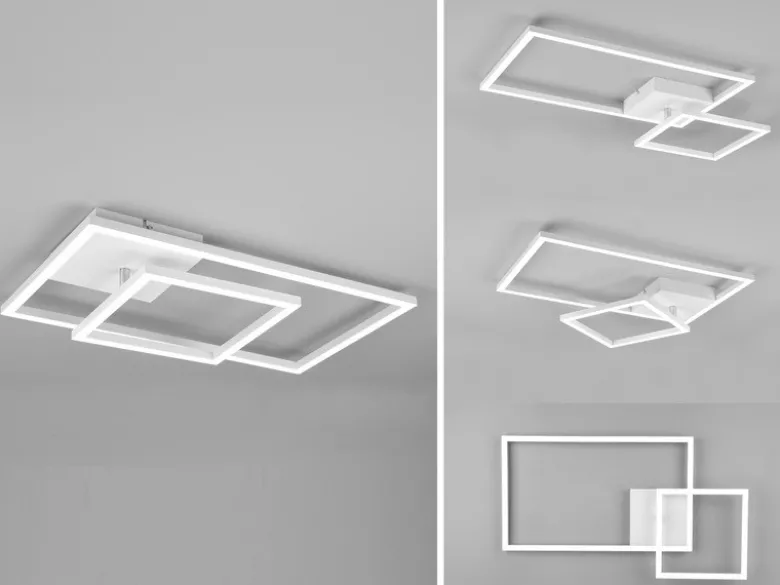 LED Deckenleuchte PADELLA Weiß dimmbar Warmweiß, Breite 63cm