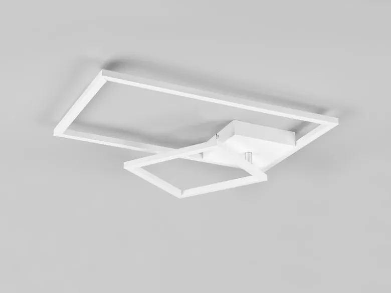 LED Deckenleuchte PADELLA Weiß dimmbar Warmweiß, Breite 63cm