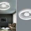 LED Deckenleuchte PARMA Metall Weiß matt 3 Stufen Dimmer Ring, Ø 50cm