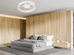 LED Deckenleuchte PARMA Metall Weiß matt 3 Stufen Dimmer Ring, Ø 50cm